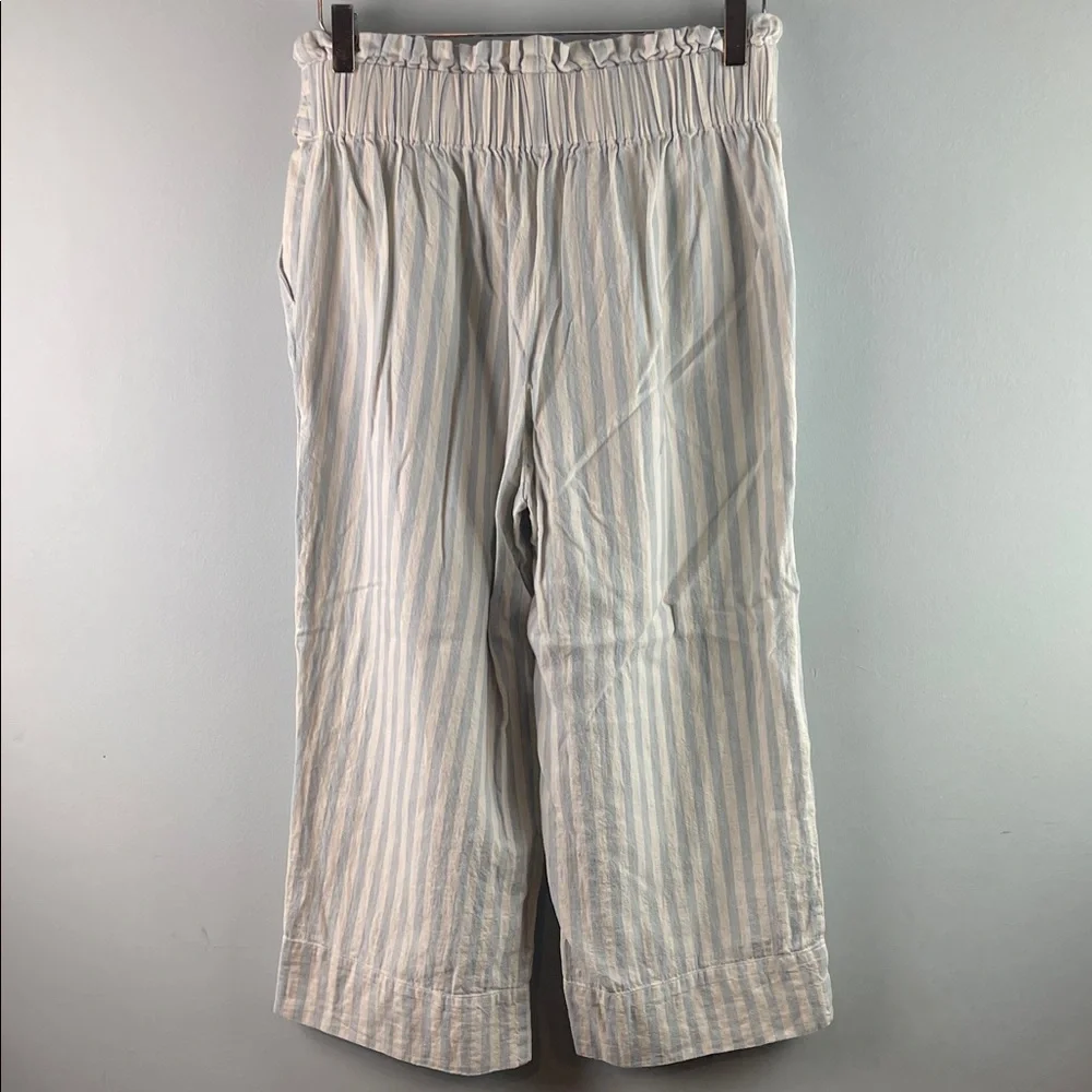 Madewell Striped Linen Blend Cropped Pants Size M